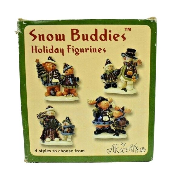 Akcents Snow Buddies Moose 5in Tall Holiday Figurines with Box - Picture 10 of 11